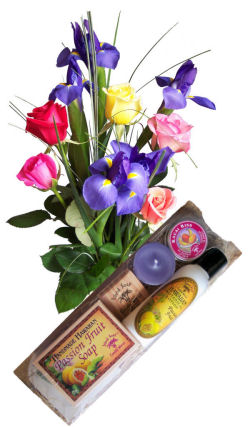 Send flowers online international -LocalStreets- Flower delivery,florists:Barely Bouquet & Bamboo Bath Gift Set